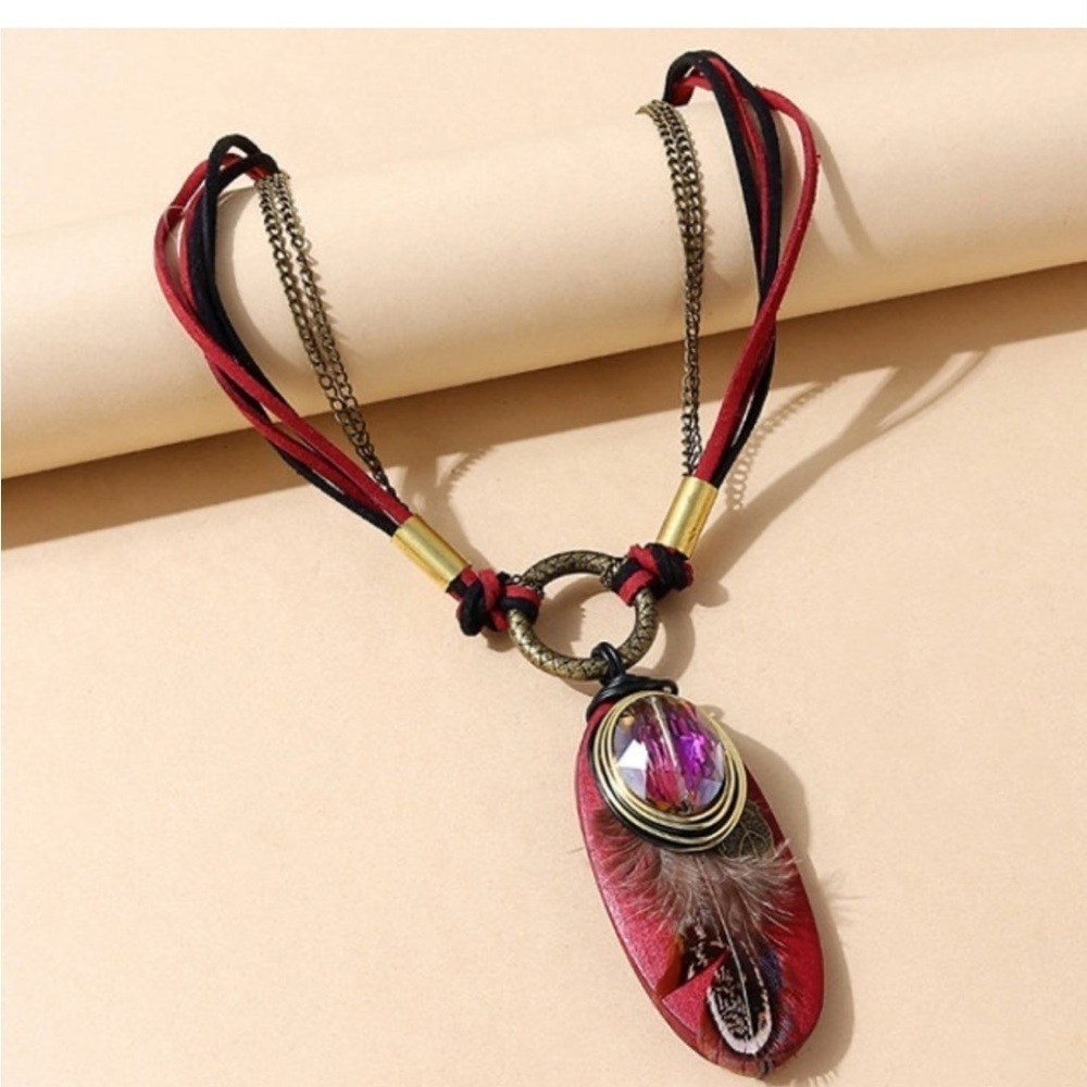 👉 New Arrivals Creative Simple Feather Necklace - Retro Ethnic Style”
